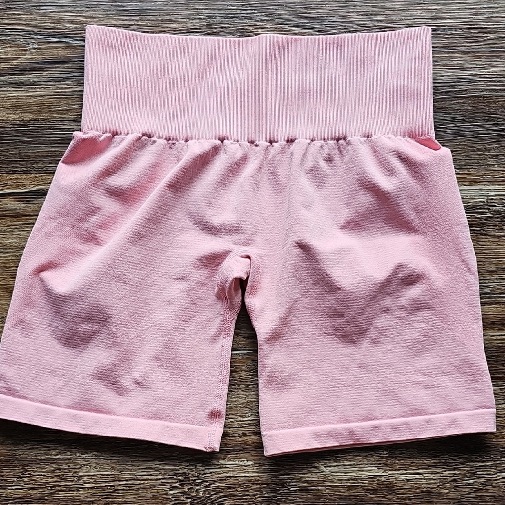 NVGTN Contour Shorts Available In Candy Apple Red, Baby Pink, Nude, Mint - Picture 4 of 9